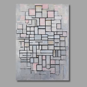 Piet Mondrian Composition No IV (1914) Art Print, Piet Mondrian Artwork, Canvas Wall Art, Canvas Print , Canvas Home & Office Decor11
