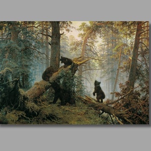 Ivan Shishkin Morgen in einem Kiefernwald (1889) Kunstdruck, Leinwanddruck, Ivan Shishkin Leinwand Poster, Leinwand Wandkunst, Hauswand Decor1