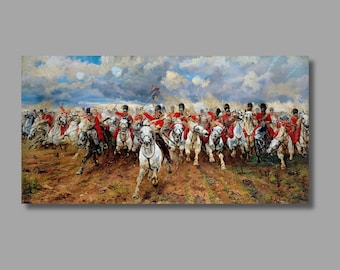 Elizabeth Thompson Scotland Forever! Canvas Art Print: Military History Painting