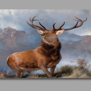 Edwin Henry Landseer The Monarch Of The Glen Art Print, Edwin Landseer Canvas Wall Art,  Canvas Print, Canvas Poster ,Home Wall Decor1