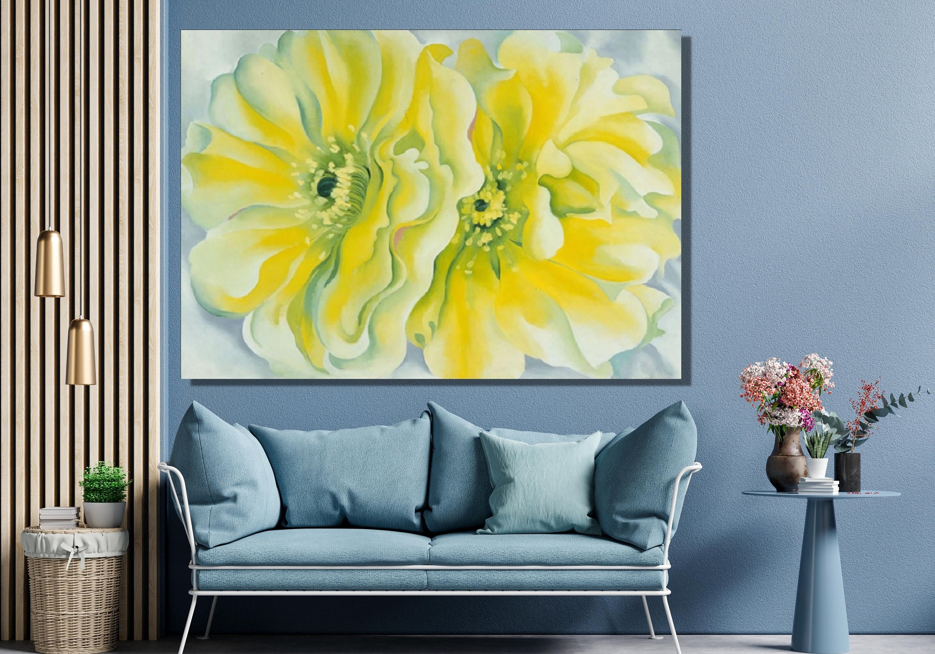 カパJoaquin Capa「光の流れ」版画 モダンアート#295-2 Georgia O'keeffe Yellow Cactus Art Print, Canvas Wall Art - Etsy