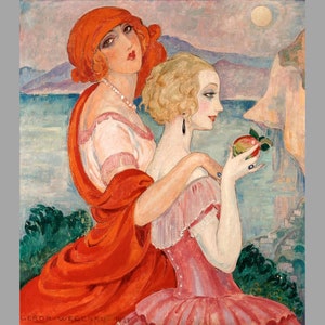 Gerda Wegener Sur la route d’Anacapri (On the Way to Anacapri) 1922 Art Print, Gerda Wegener Canvas Wall Art,Canvas Print,Home Wall Decor1