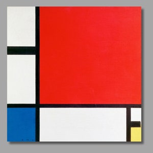 Piet Mondrian Composition No II in Red Blue and Yellow Art Print,Piet Mondrian Canvas Wall Art,Canvas Print ,Canvas Home & Office Decor1