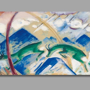 Franz Marc Goats in the Mountains Art Print, Canvas Print, Gemsen Canvas Wall Art, Franz Marc Artwork, Canvas Poster & Panel, Wall Decor3