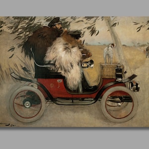 Ramon Casas y Pere Romeu en un automóvil de Ramon Casas, Ramon Casas i Carbó Canvas Wall Art, Canvas Print, Canvas Gallery, Wall Decor6