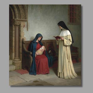 Edmund Leighton Maternity Art Print, Edmund Blair Leighton Canvas Wall Art, Pre-Raphaelite, Canvas Poster & Panel,Home Wall Decor10