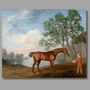 George Stubbs Pumpkin with a Stable-lad Art Print, George Stubbs  Canvas Wall Art,Modern art,Animal Canvas Print,Canvas Poster, Wall Decor4