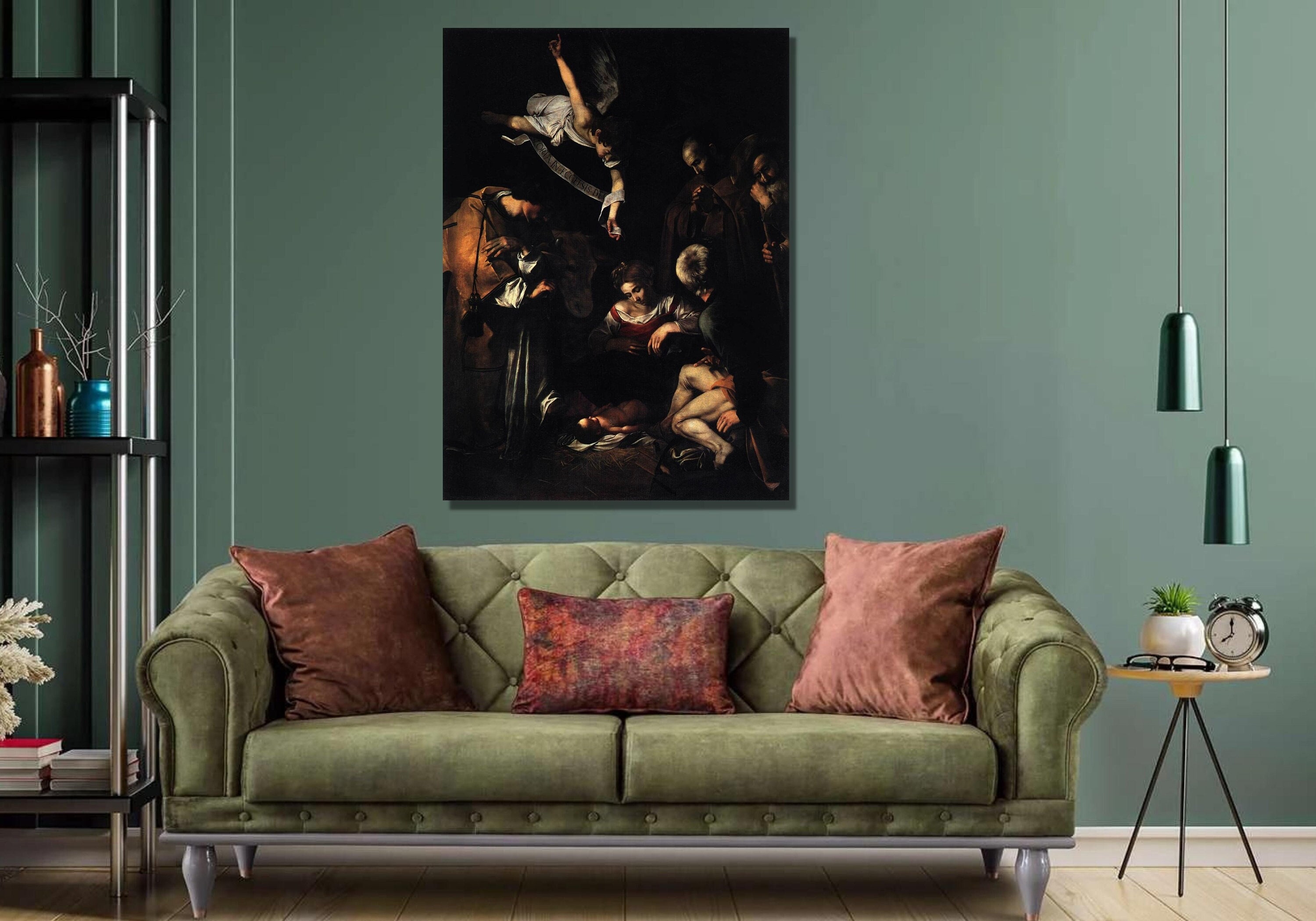 Michelangelo Caravaggio Nativity With St. Francis and St. Lawrence Art