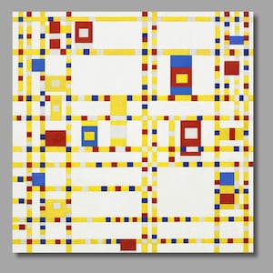 Piet Mondriaan Broadway Boogie Woogie Art Print, Piet Mondriaan schilderij, groot formaat canvas muurkunst poster canvas print, Home Decor3