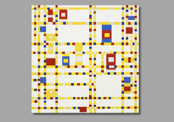 アート・デザイン・音楽 Mondrian Piet Mondrian Broadway Boogie Woogie Art Print, Canvas Wall Art - Etsy