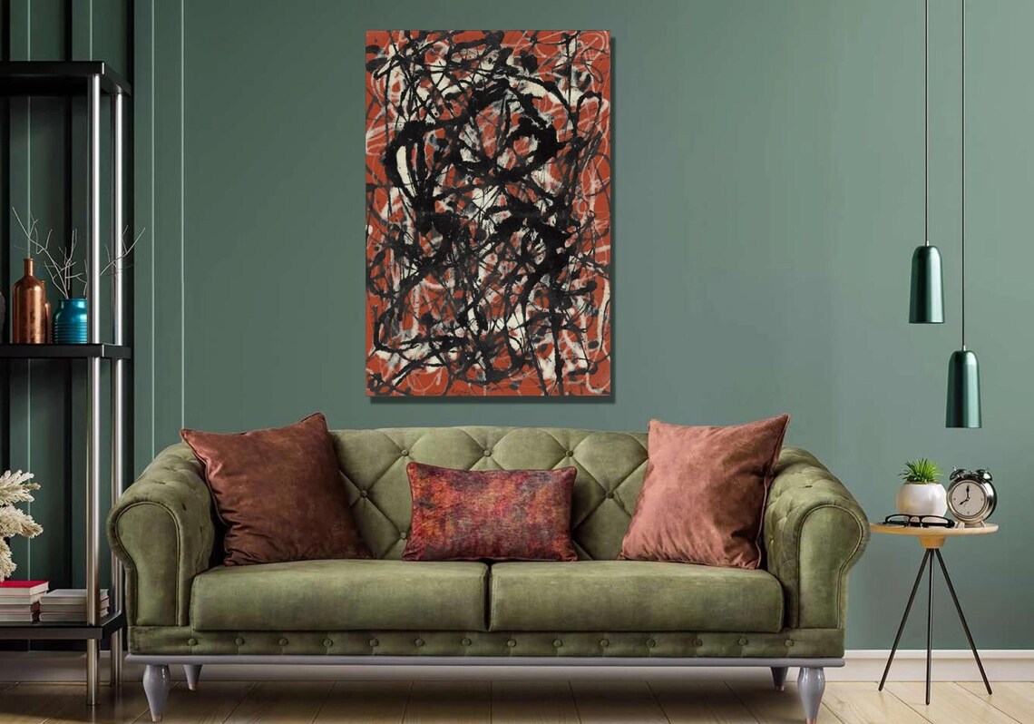Jackson Pollock Free Form Art Print,jackson Pollock Canvas Wall Art
