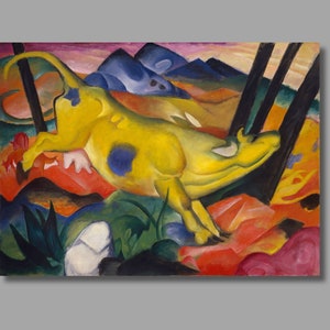 Franz Marc Yellow Cow Art Print, Canvas Print, Franz Marc Canvas Wall Art, Franz Marc Artwork, Canvas Poster & Panel, Wall Decor4