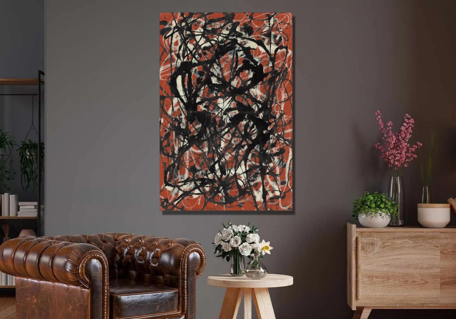 Jackson Pollock Free Form Art Print,jackson Pollock Canvas Wall Art