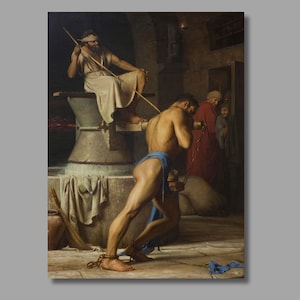 Carl Bloch Samson in the Treadmill Art Print, Carl Bloch Artwork, Canvas Wall Art, Canvas Poster, Canvas Print, Wall Decor2