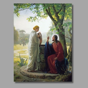Carl Bloch Woman at the Well Art Print, Jesus Christ Canvas Print, Canvas Wall Art, Christian Canvas Poster, Canvas Print, Wall Decor4