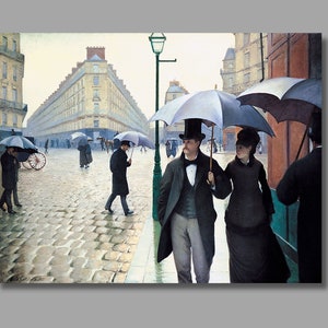 Gustave Caillebotte Paris Street; Rainy Day Art Print,Gustave Caillebotte Canvas Wall Art,Realism art,Canvas Poster & Panel,Home Wall Decor1