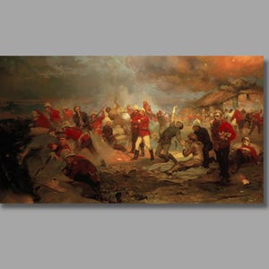 Elizabeth Thompson The Defence of Rorke&#39;s Drift Art Print,Quality Canvas Print,Canvas Poster/Panel History painting,military art,Home Decor3