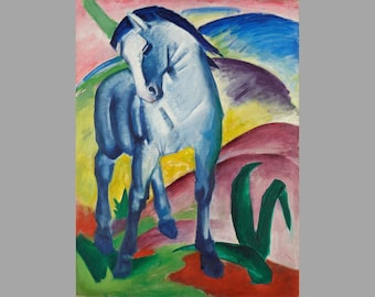 フランツ・マルクの青い馬のアートプリント - 抽象表現主義の壁装飾