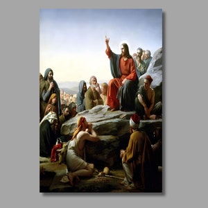 Carl Bloch The Sermon on the Mount Art Print, Jesus Christ Canvas Print, Canvas Wall Art, Christian Canvas Poster, Canvas Print, Wall Decor5