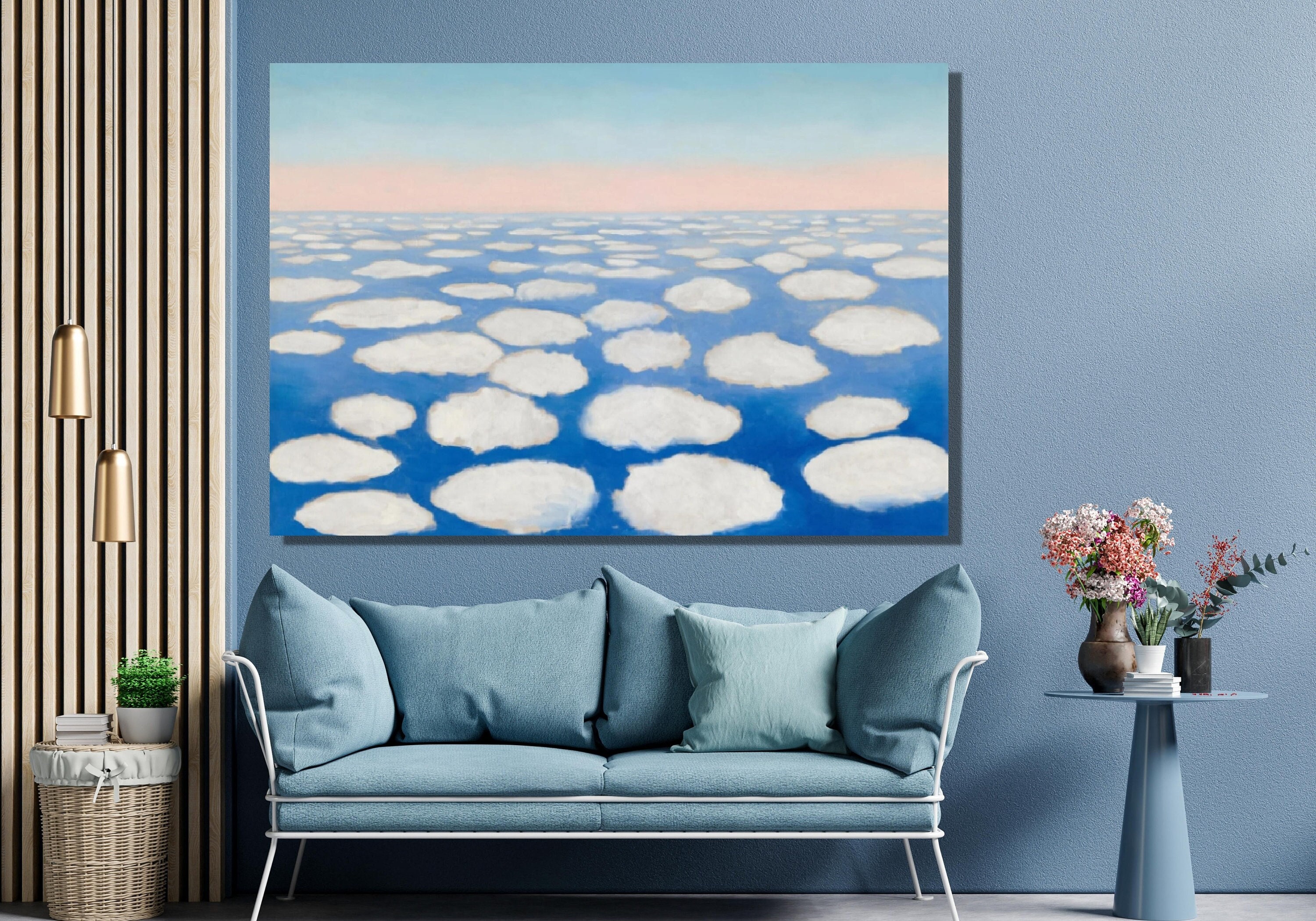 カパJoaquin Capa「光の流れ」版画 モダンアート#295-2 Georgia O'keeffe 'sky Above Clouds IV' Art Print, Canvas Wall Art