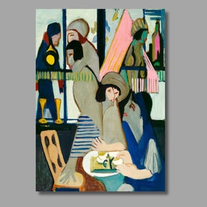 Ernst Ludwig Kirchner Cafe (1928) Kunstdruck, Ludwig Kirchner Leinwand Wandkunst, Expressionismus Kunst, Qualität Leinwanddruck, Wand Dekor7