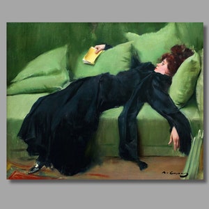 Ramon Casas Una chica decadente (1899) Impresión artística, Ramon Casas Lienzo de pared, Pintura de mujer, Impresión en lienzo, Galería de lienzos, Decoración de pared1