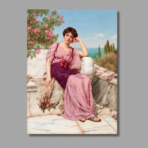 John William Godward Sweet Dreams, 1904 Art Print,John William Godward Canvas Wall Art,Godward Artwork, Canvas Poste & Panel,Wall Decor2