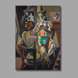 Jean Metzinger-kaartspelers schilderij kunstafdruk, Jean Metzinger canvas muurkunst, canvasafdruk, canvas poster en paneel, muurdecoratie8