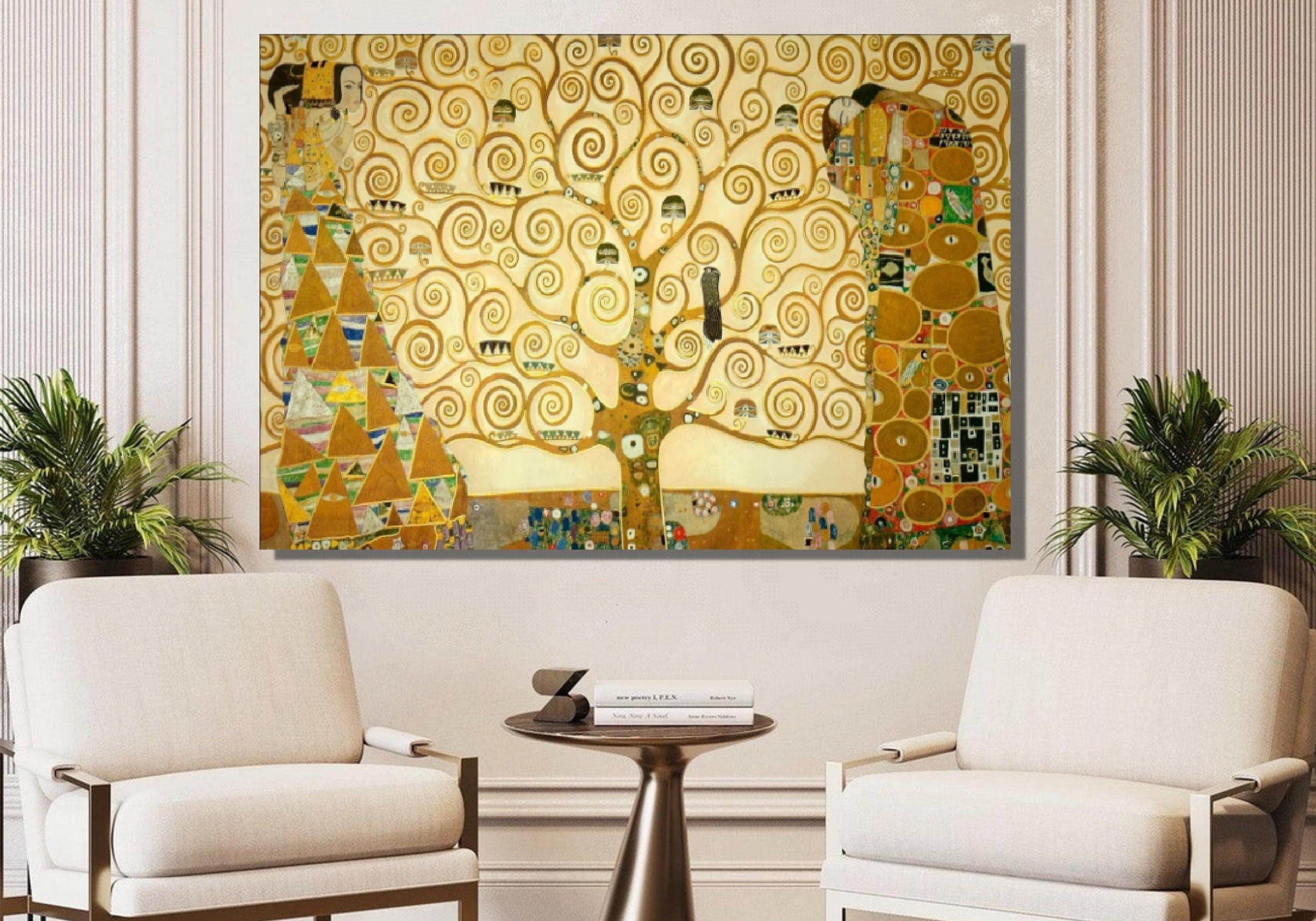 Gustav Klimt the Tree of Life & Kiss Art Print,gustav Klimt Canvas Wall ...