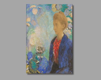 Odilon Redon Baronne de Domecy Canvas Art Print, Symbolism Portrait