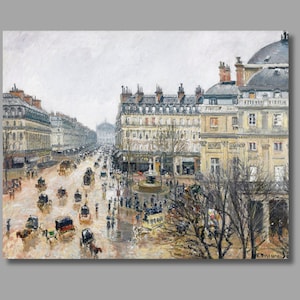 Camille Pissarro French Theater Square, Paris (1898) Art Print,Camille Pissarro Canvas Wall Art, Canvas Poster,Canvas Print, Wall Decor1