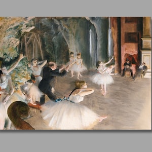 エドガー・ドガ 舞台上のリハーサル（1874） アートプリント、エドガー・ドガ キャンバス ウォールアート、女性画、キャンバスポスター＆パネル、キャンバスプリント、ウォールデコレーション5