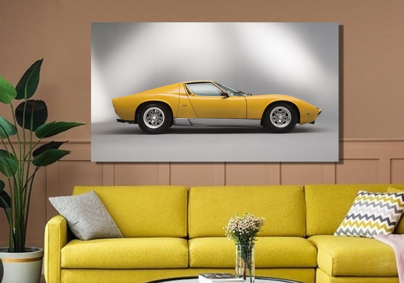 Miura Postersport Car Canvas Wall Art Etsy