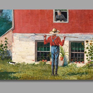 Winslow Homer In the Garden Art Print, Winslow Homer Canvas Wall Art Design,Farmer Painting, Canvas Print, Wall Decor2