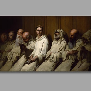 Gustave Dore de neofiet (eerste ervaring van het klooster) Art Print, Gustave Doré canvas muurkunst, canvas print, christelijke kunst, wanddecoratie1