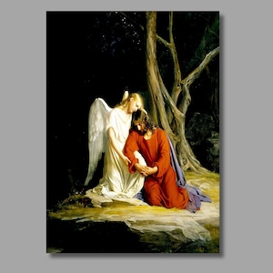 Carl Bloch Gethsemane Art Print, Jesus Christ Art, Carl Bloch Artwork, Canvas Wall Art, Christian Canvas Poster, Canvas Print, Wall Decor1
