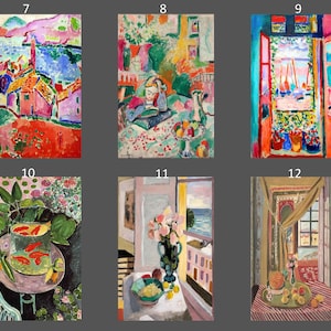 Poster Su Tela Vintage Henri Matisse Per Bagno - Simpatico Gatto Soriano Sul Water, Stampa Dopamina Rosa, Decorazione Parete Divertente