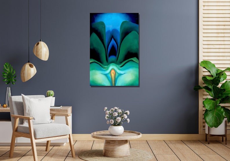 Georgia O'keeffe Blue Flower, 1918 Art Print,georgia Okeeffe Canvas ...