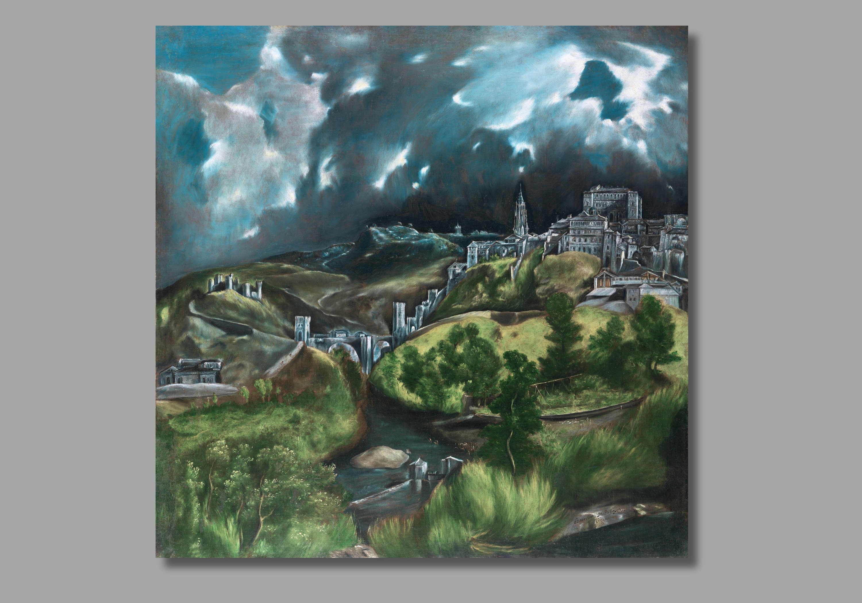 El Greco View of Toledo Canvas Art Print, Vintage Landscape Poster