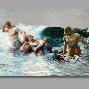 Impresión artística de Winslow Homer Undertow (1886), diseño de arte de pared en lienzo de Winslow Homer, pintura marina, impresión en lienzo, decoración de pared3