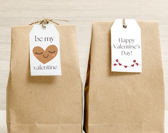 Etiqueta de regalo para el día de San Valentín imprimible, etiqueta de regalo para el día de San Valentín para niños, PDF imprimible, descarga instantánea, etiqueta de feliz día de San Valentín, etiqueta de regalo linda