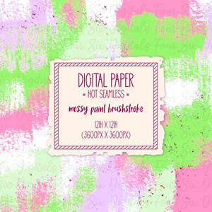 Messy Paint Brushstroke Digital Paper png, Brush Stroke Pattern, Paint Streaks, Digital Download, Printable Scrapbook Paper, Not Seamless