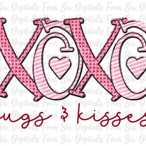 XOXO png, Valentine Hugs & Kisses, Valentine&#39;s Day png, Valentine DTF, Valentine Sublimation, Valentine xoxo, Vday png, Hugs and Kisses