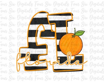 Florida png, Florida Orange png, FL, Florida DTF Design, Florida Digital png, FL png, U.S. States png, Orange png, Florida State Fruit