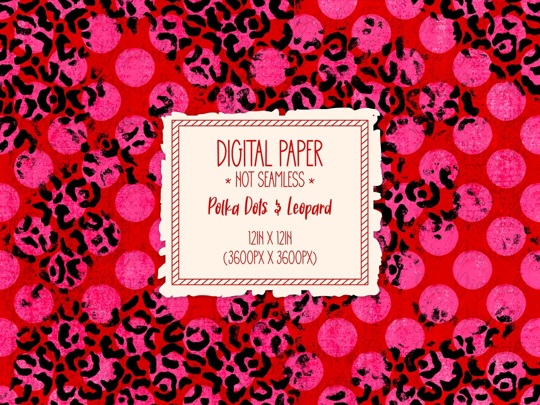 Polka Dots and Leopard Digital Paper Png, Animal Print Pattern, Digital ...