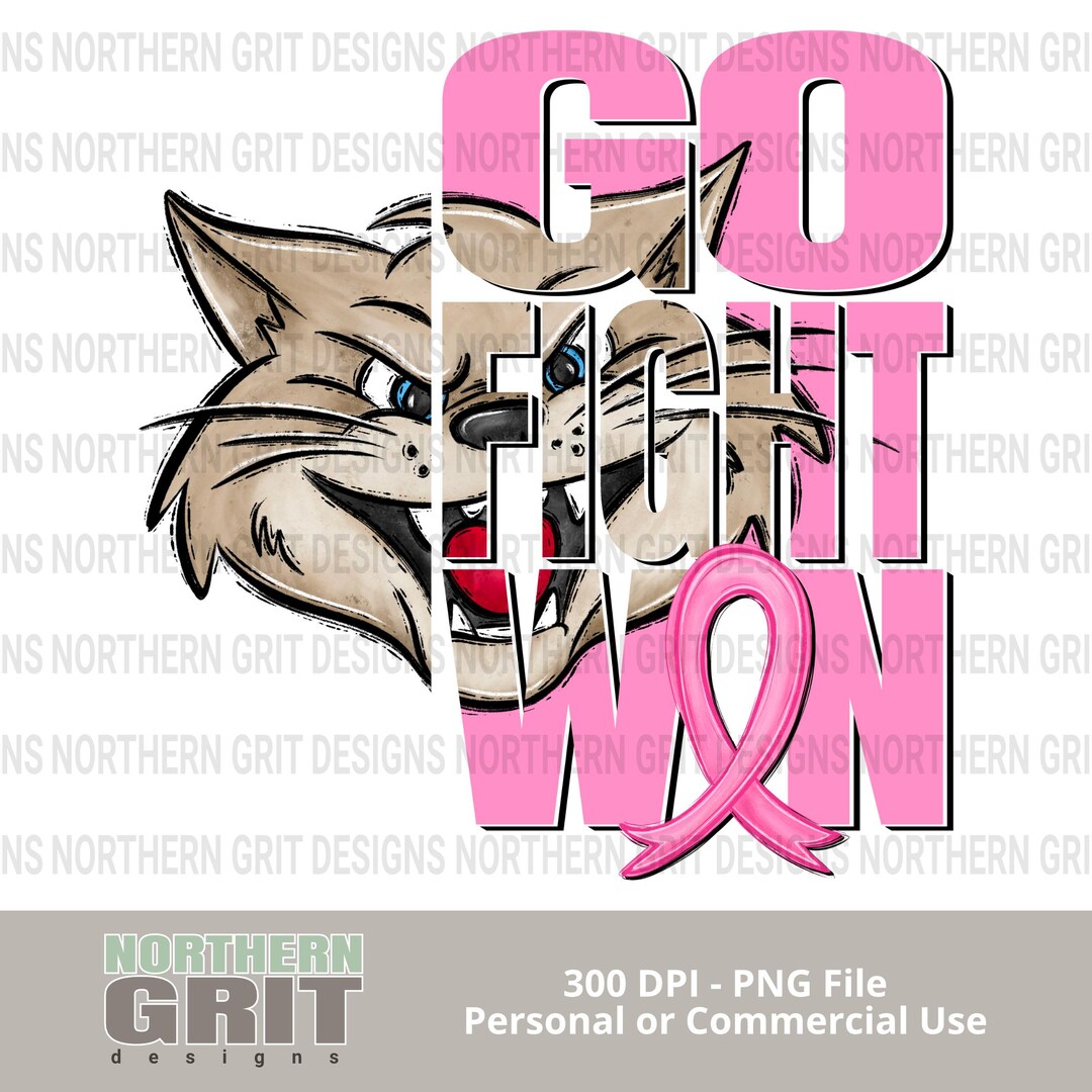 Go Fight Win Wildcats Png, Breast Cancer Awareness, Wildcats Mascot ...
