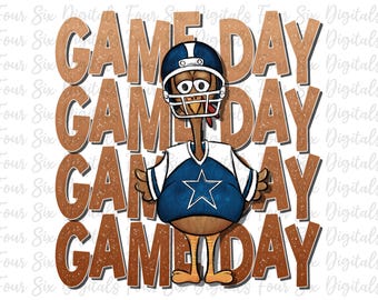 Game Day Turkey png, Football png, Thanksgiving Sublimation, DTF Design, Dallas Football, Thanksgiving Football, Turkey Time Football
