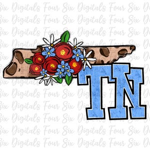 State of Tennessee png, Floral, Patriotic, Leopard Tennessee png, Red White Blue, U.S. States png, Sublimation, DTF, DTG Digital Download