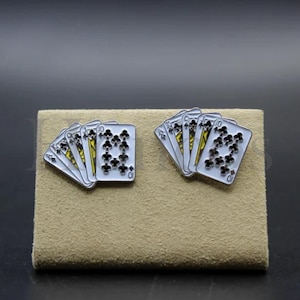 Royal Flush custom manchetknopen speelkaart cadeau pokeravond accessoire voor heren