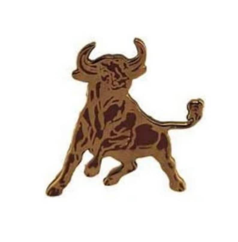 Custom Made Gothic Lapel Pins Bull Head Cowboy Angry Head Bones Brown ...